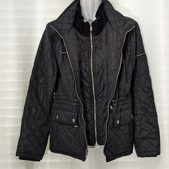 MICHAEL KORS Quilted Jacket Coat Ladies Designer Size M Black - Picture 9 of 16